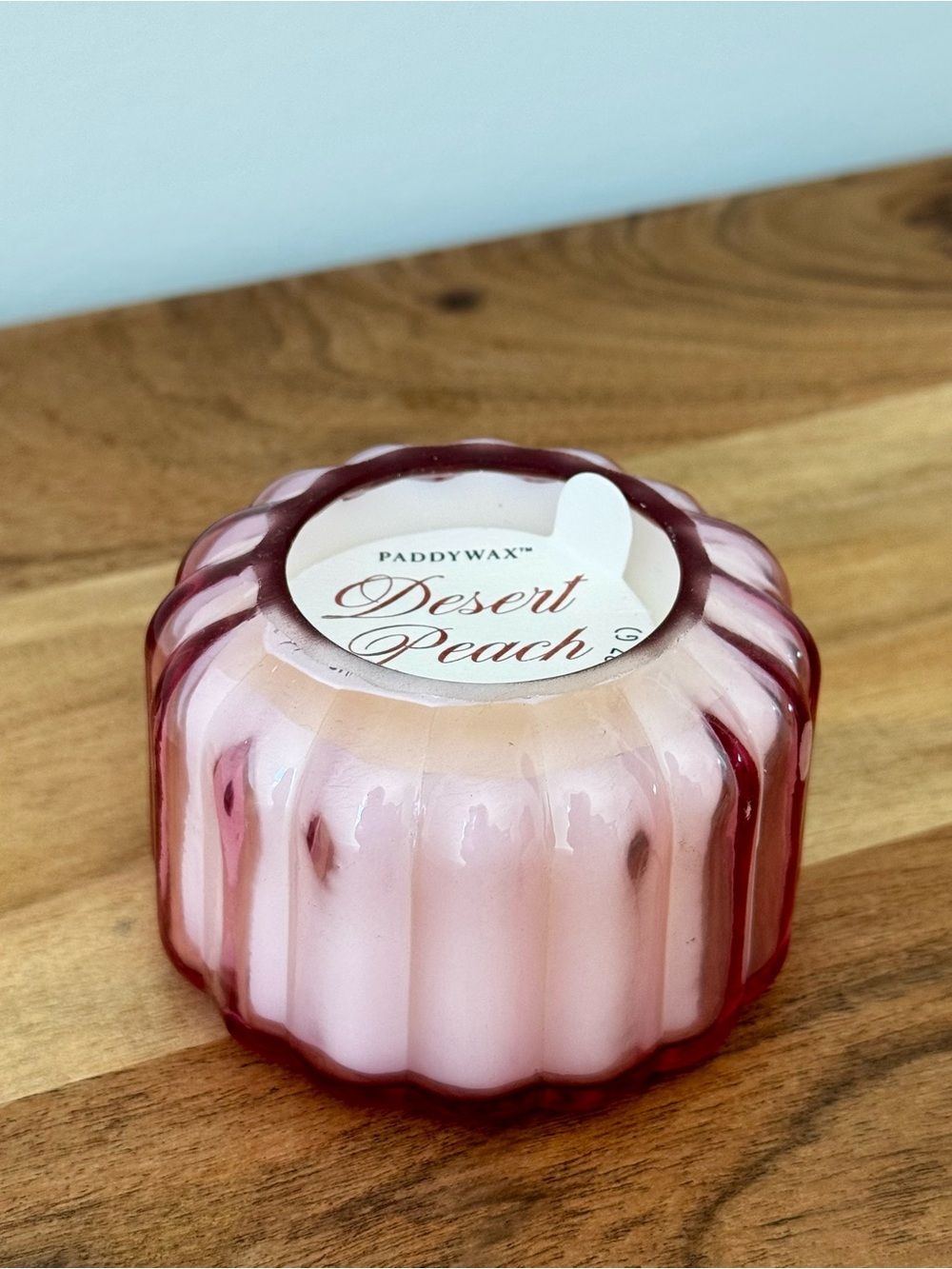 Brand New Paddywax Ripple Collection Candle, Pink / Desert Peach – 4.5oz